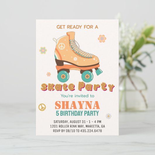 Roller Skating Birthday Kaart (Staand voorkant)