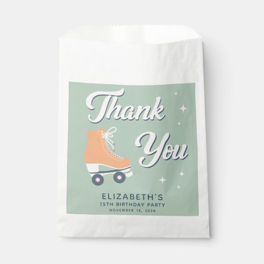 Roller Skating Birthday Party Bedankzakje (Voorkant)