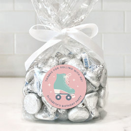 Roller Skating Birthday Party Dank je Ronde Sticker