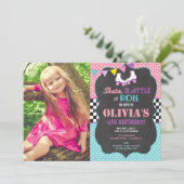 Roller Skating Birthday party foto-uitnodiging Kaart (Staand voorkant)