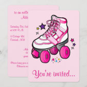 Roller Skating Birthday Party Invitation Kaart (Voorkant / Achterkant)