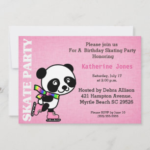 Roller Skating Birthday Party Invitation Kaart