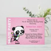 Roller Skating Birthday Party Invitation Kaart (Staand voorkant)