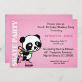 Roller Skating Birthday Party Invitation Kaart (Voorkant / Achterkant)