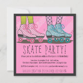 Roller Skating Birthday Party Invitation Kaart (Voorkant)