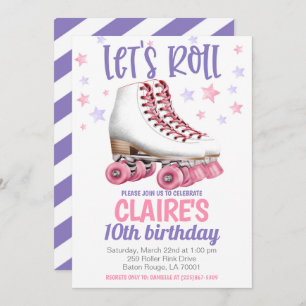 Roller Skating Birthday Party Invitation Kaart