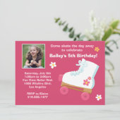 Roller Skating Birthday Party Invitation Kaart (Staand voorkant)