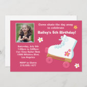Roller Skating Birthday Party Invitation Kaart (Voorkant / Achterkant)
