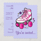 Roller Skating Birthday Party Invitation Kaart (Voorkant / Achterkant)