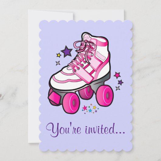 Roller Skating Birthday Party Invitation Kaart (Voorkant)