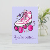 Roller Skating Birthday Party Invitation Kaart (Staand voorkant)