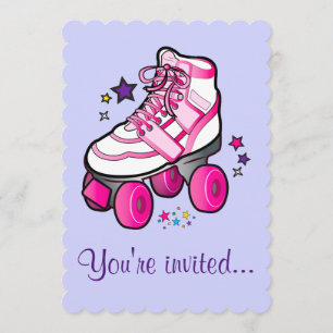 Roller Skating Birthday Party Invitation Kaart