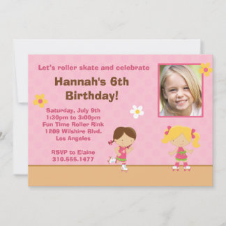 Roller Skating Birthday Party Invitation Kaart