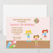Roller Skating Birthday Party Invitation Kaart (Voorkant / Achterkant)