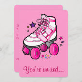 Roller Skating Birthday Party Invitation Kaart (Voorkant / Achterkant)