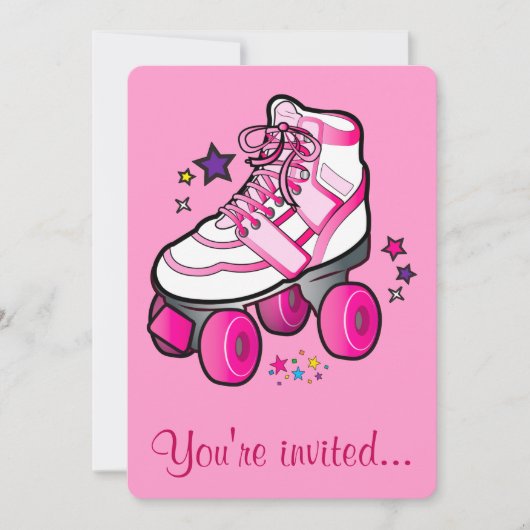 Roller Skating Birthday Party Invitation Kaart (Voorkant)