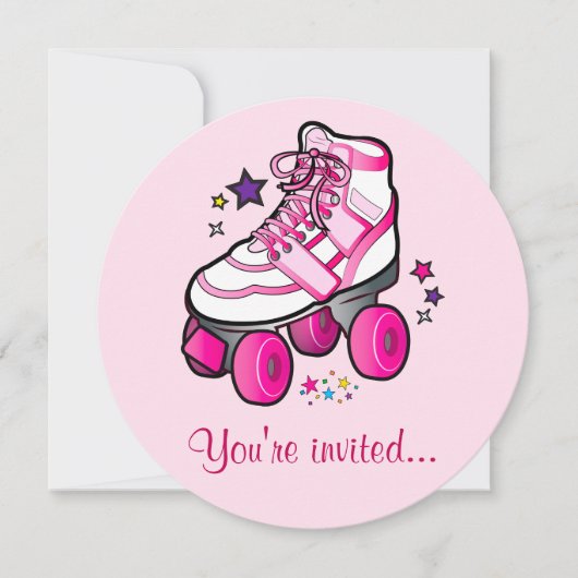 Roller Skating Birthday Party Invitation Kaart (Voorkant)