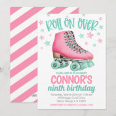 Roller Skating Birthday Party Invitation Kaart (Voorkant / Achterkant)