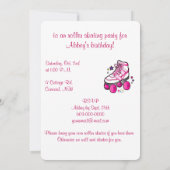 Roller Skating Birthday Party Invitation on White Kaart (Achterkant)
