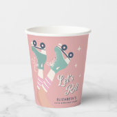 Roller Skating Birthday Party Papieren Bekers (Voorkant)
