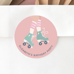 Roller Skating Birthday Party Ronde Sticker