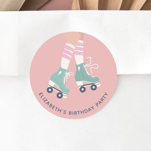 Roller Skating Birthday Party Ronde Sticker