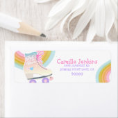 Roller Skating Birthday Return-adres Etiket (Insitu)