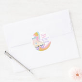 Roller Skating Birthday Ronde Sticker (Envelop)