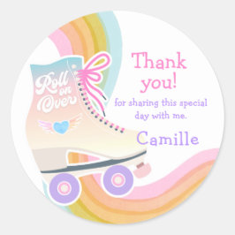 Roller Skating Birthday Ronde Sticker