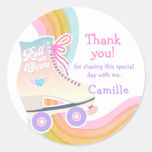 Roller Skating Birthday Ronde Sticker