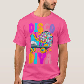 Roller Skating Disco Diva Skate Girl 70S T-shirt