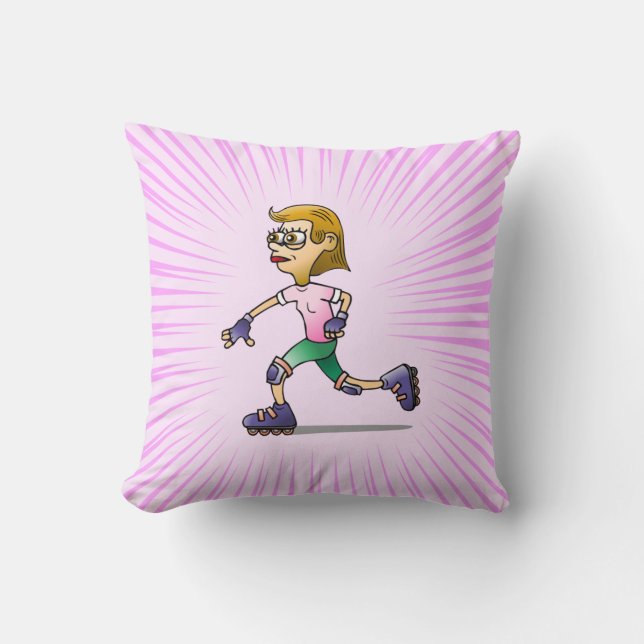Roller Skating Girl Kussen (Voorkant)