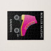 Roller skating girl puzzel met de naam van het kin (Horizontaal)