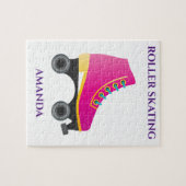 Roller skating girl puzzel met de naam van het kin (Horizontaal)