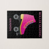 Roller skating girl puzzel met de naam van het kin legpuzzel (Horizontaal)
