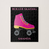 Roller skating girl puzzel met de naam van het kin legpuzzel (Verticaal)