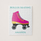 Roller skating girl puzzel met de naam van het kin legpuzzel (Verticaal)