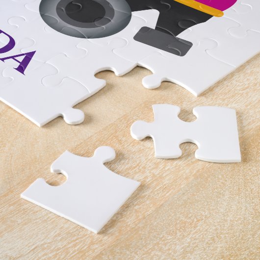 Roller skating girl puzzel met de naam van het kin legpuzzel (Zijkant)