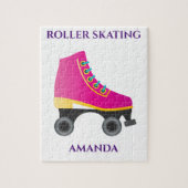 Roller skating girl puzzel met de naam van het kin legpuzzel (Verticaal)