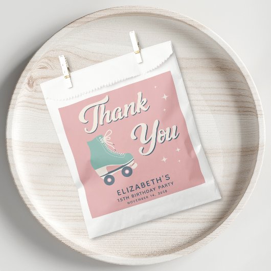 Roller Skating Girls Birthday Party Bedankzakje