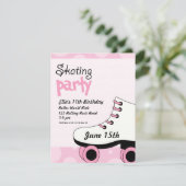 Roller Skating Girls Birthday Party Invite Kaart (Staand voorkant)