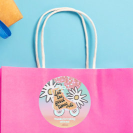 Roller Skating Girls Birthday Ronde Sticker