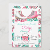 Roller Skating Invitation, Roller Skating Invite Kaart (Voorkant)