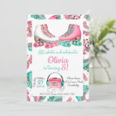 Roller Skating Invitation, Roller Skating Invite Kaart (Staand voorkant)