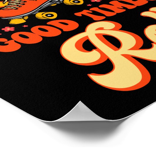 Roller Skating Let The Good Times Roll 1970S Retro Poster (Hoek)