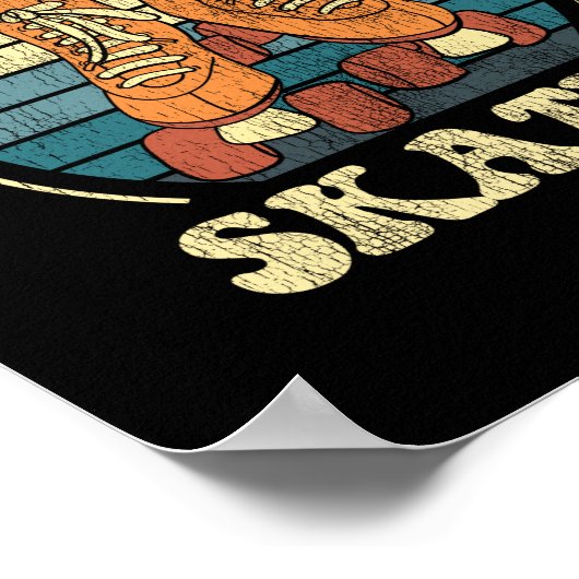 Roller Skating Old School Skater 1970S Retro Poster (Hoek)