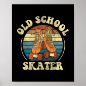 Roller Skating Old School Skater 1970S Retro Poster (Voorkant)