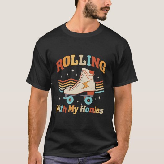 Roller Skating Rolling With My Homies Roller Skate T-shirt (Voorkant)