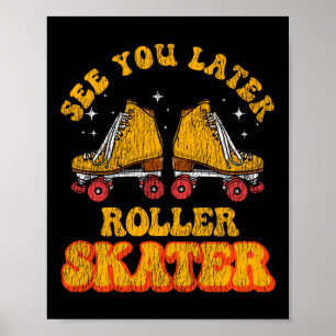 Roller Skating zie je later Roller Skater 1970S Poster