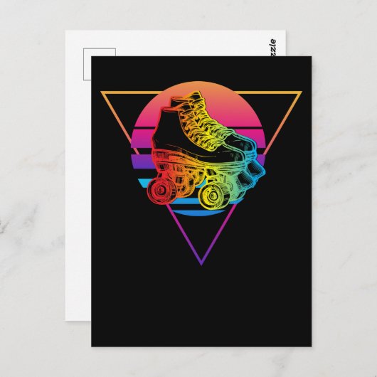 Roller Skiporwave zonset kleurig Briefkaart (Voorkant / Achterkant)